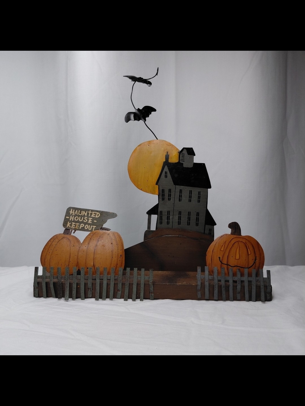 Metal Halloween Haunted House Table Decor